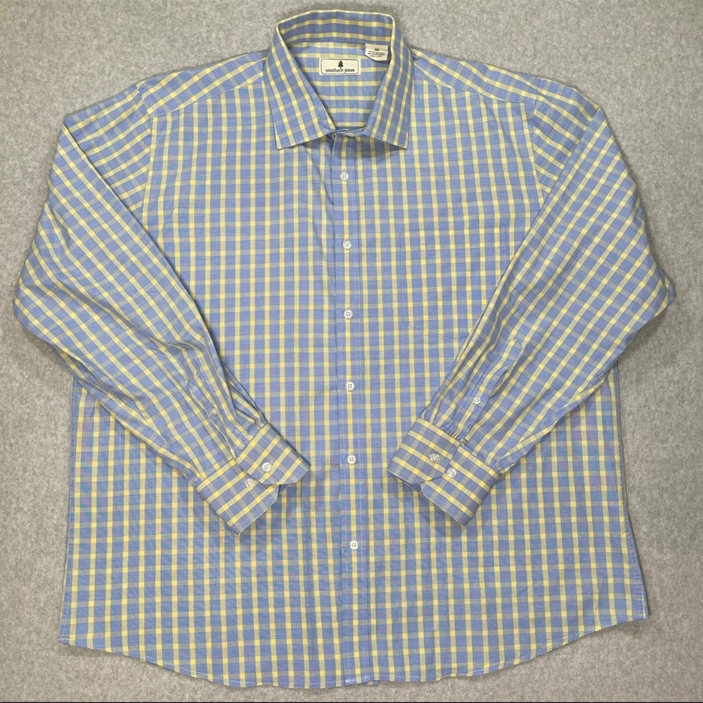 Southern Pines Blue and Yellow Checkered Men's Shirt